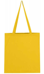 Bavlněná taška s dlouhým uchem  žlutá / yellow 38x42cm